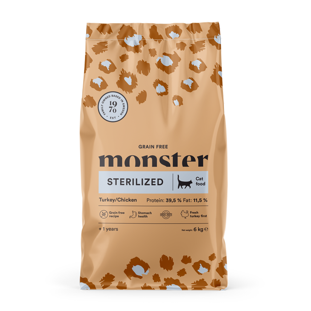 Monster Cat Gf Sterilized Truthahn/Huhn – 2 kg
