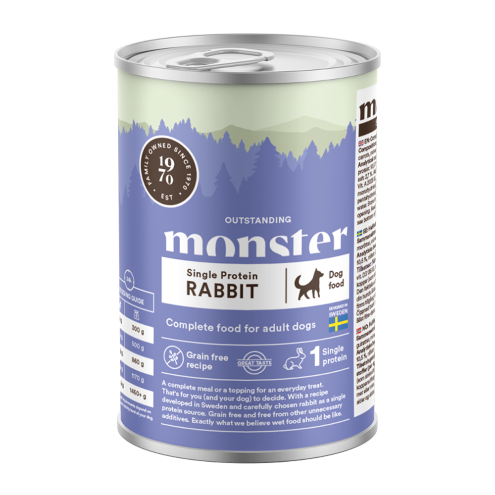 Monster Dog Adult Single Rabbit Burk – 400 g