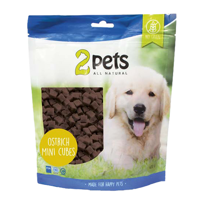 2PETS Dogsnack Strauß/Struts Minicubes
