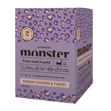Monster Cat Pouches Senior Ch/Truthahn 85 g (8er-Pack)