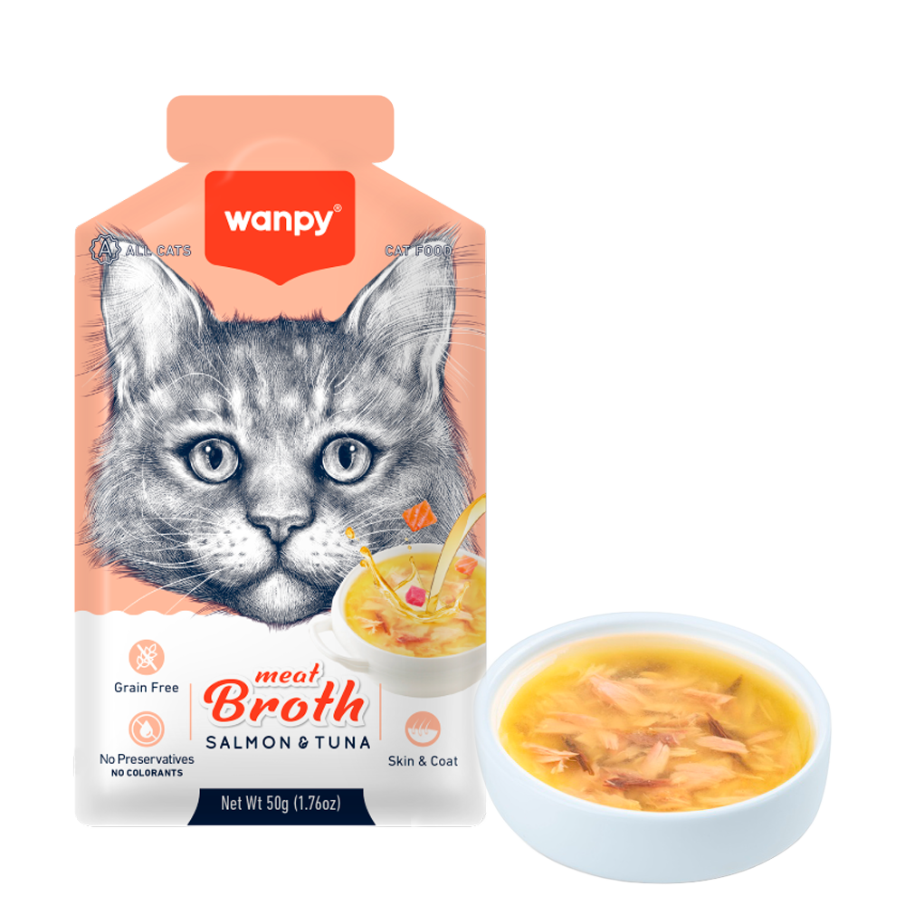 Wanpy Katzenfleischbrühe Thunfisch & Lachs – 50 g